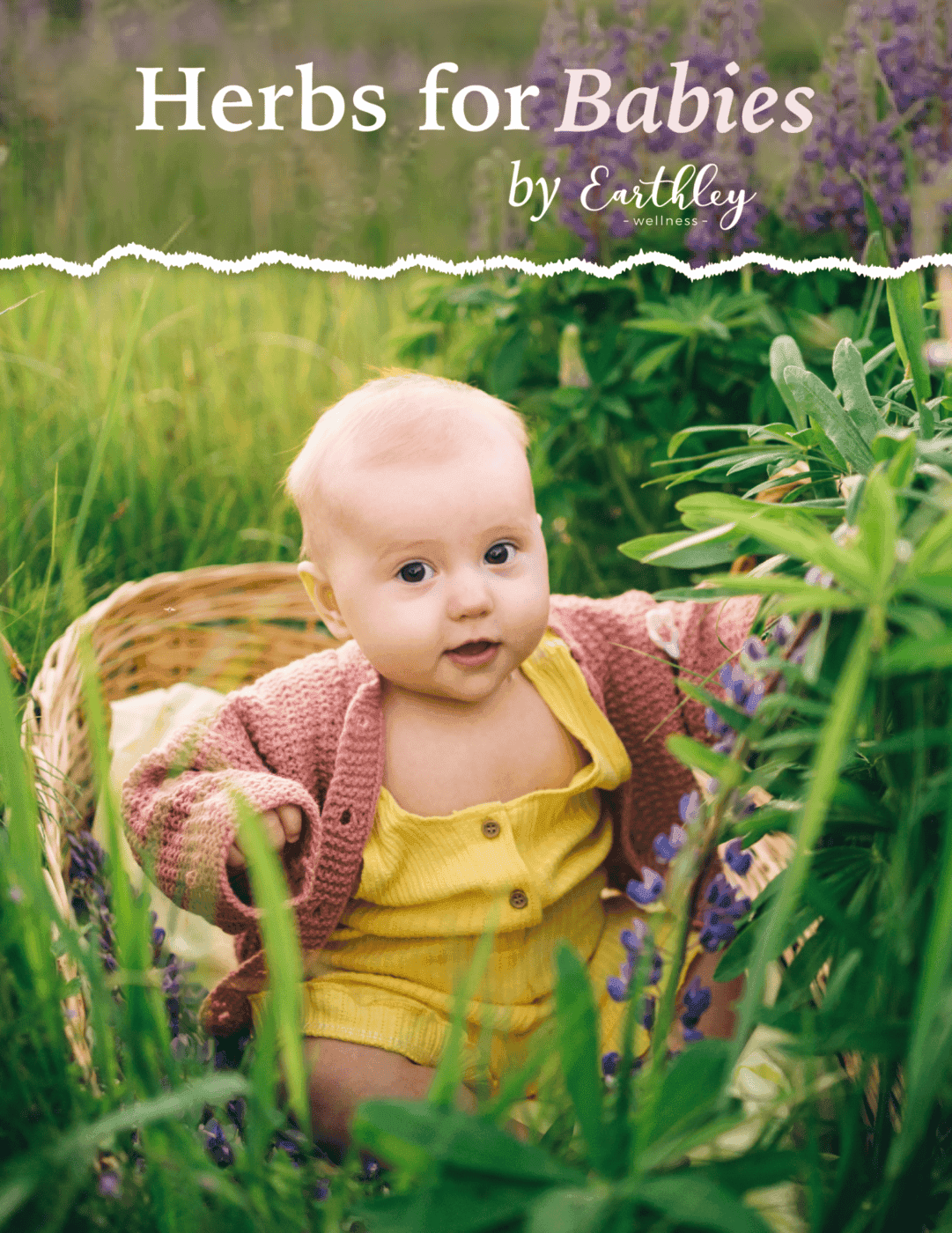 Earthley Detox Bath tan kraft pouch with colorful yellow purple and green floral label on rustic brown surface with sage green and cream background