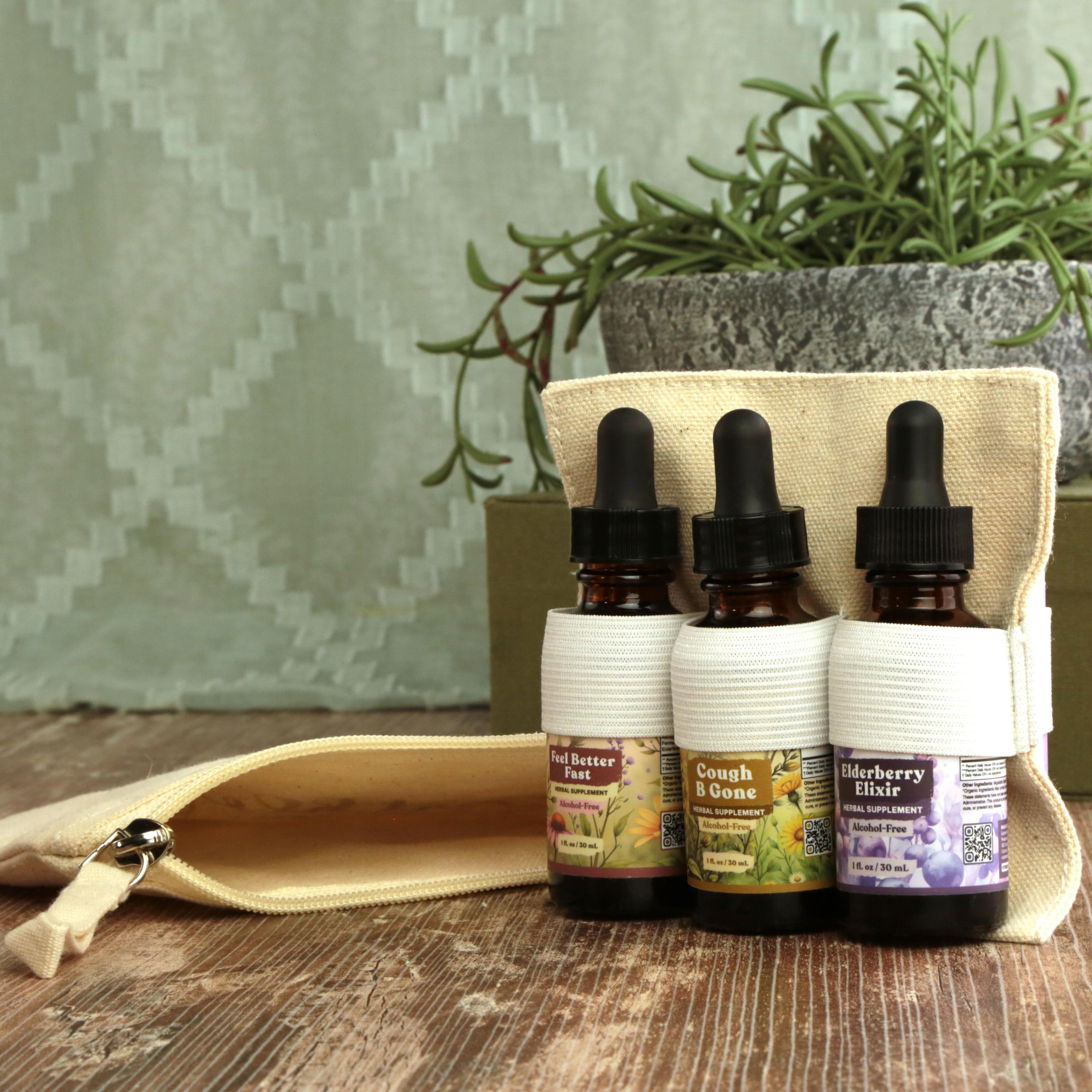 Earthley Tincture Carrying Bag foam insert showing individual compartment slots for protecting tincture bottles during travel