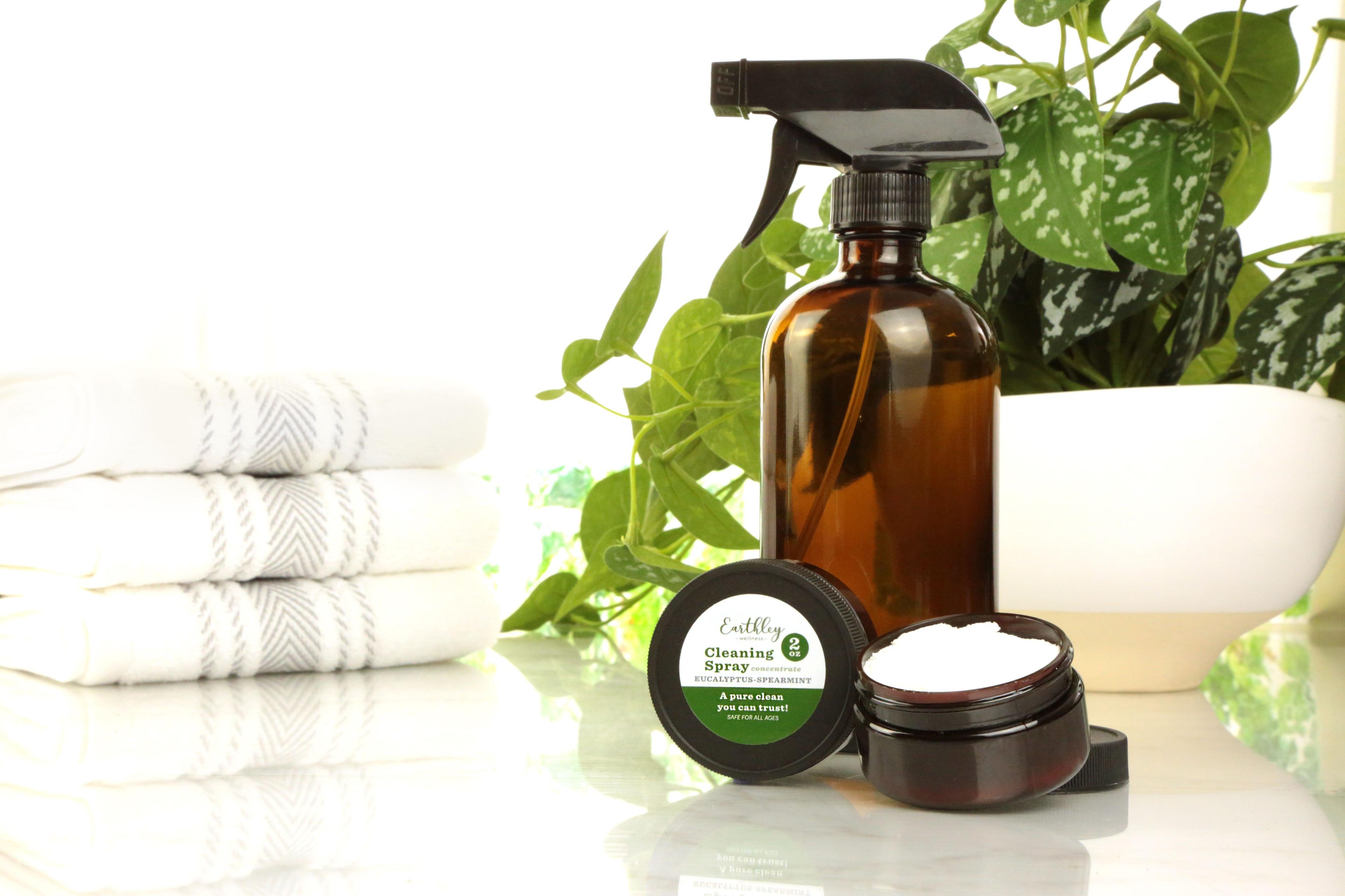 Earthley Cleaning Spray Concentrate amber bottle with green label for diluting into all-purpose cleaner