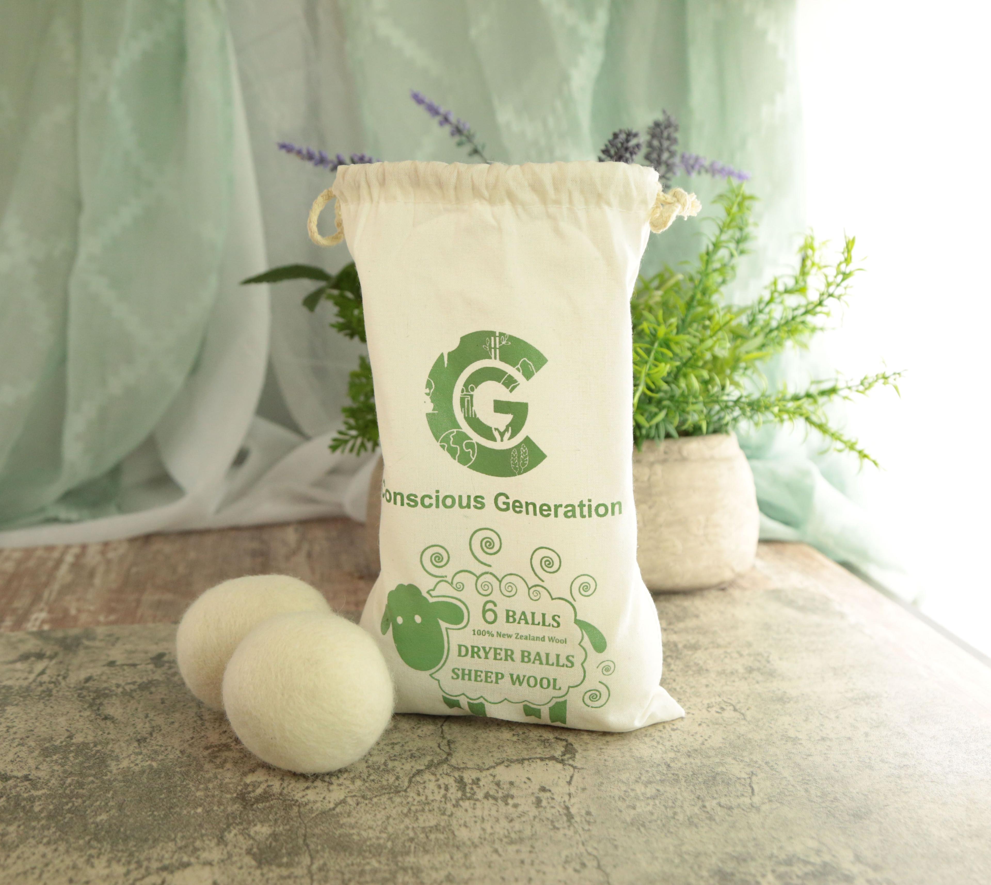 Earthley Wool Dryer Balls texture detail showing tight felted wool fibers in natural cream color