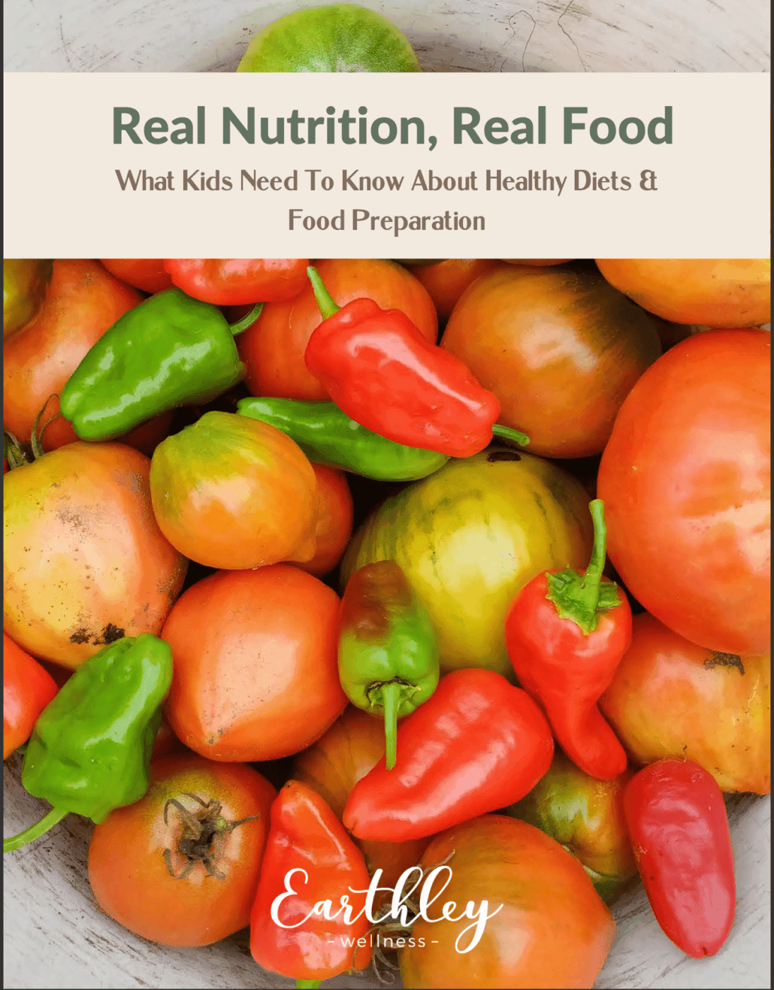 Earthley Real Food Real Nutrition curriculum page on white background