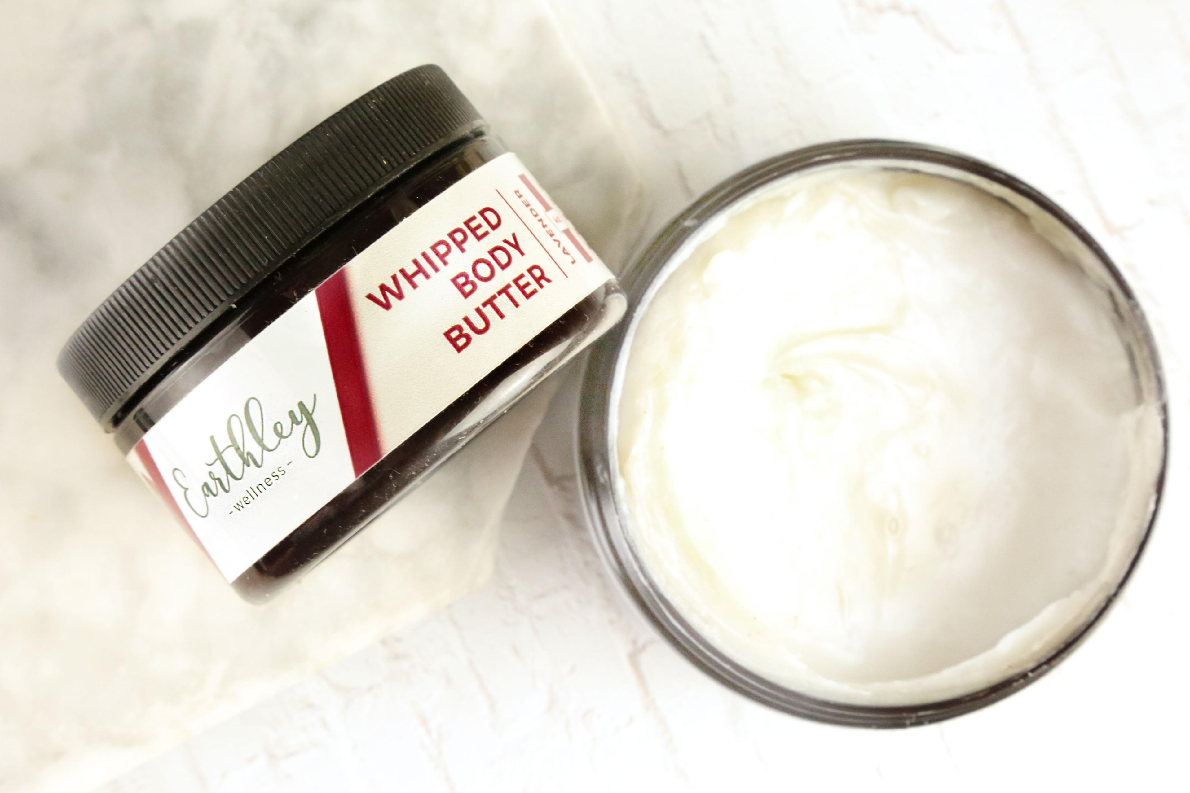 Earthley Whipped Body Butter product photograph showing rich moisturizing cream